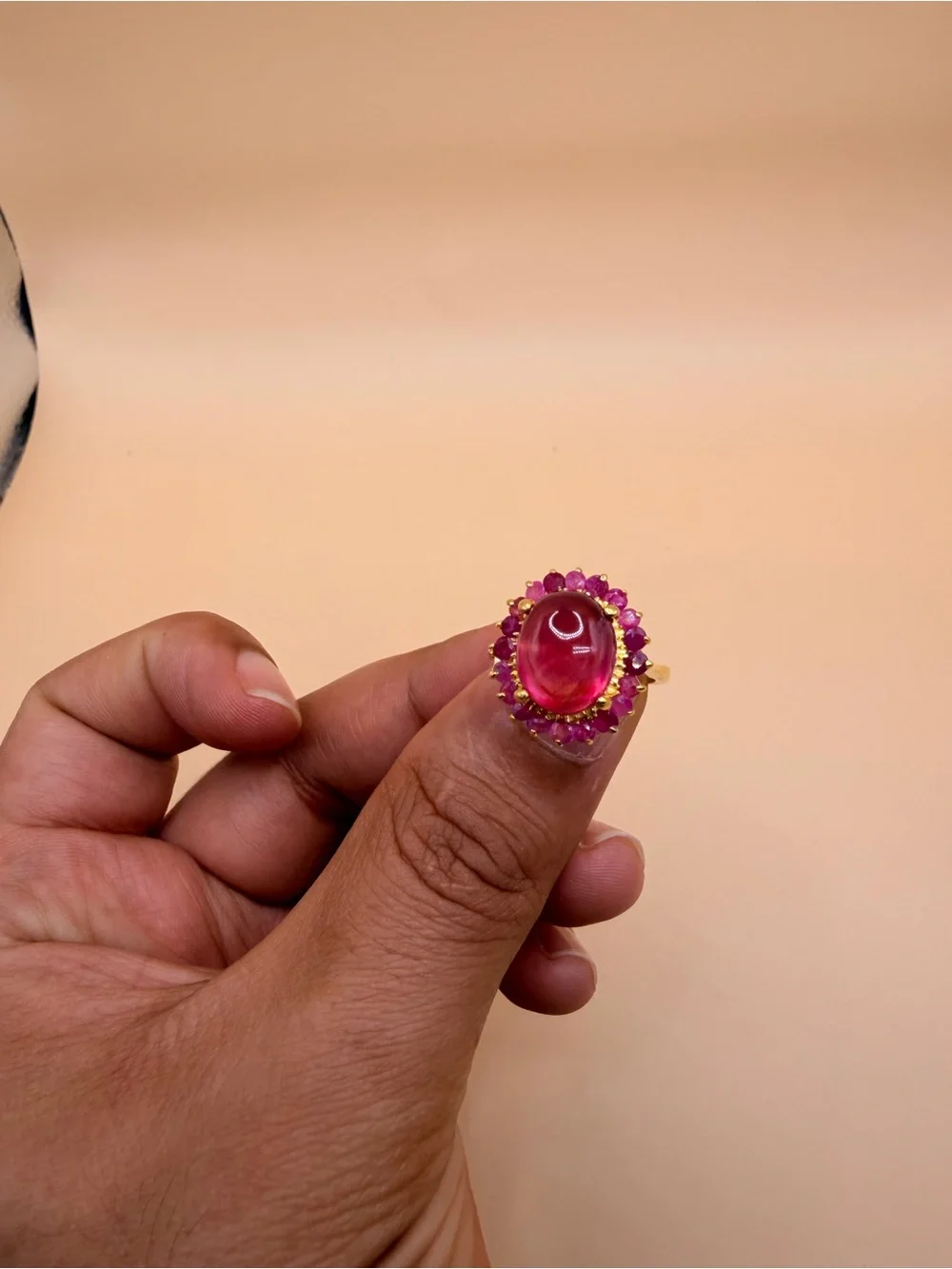 925 Sterling Silver Ruby Ring Size 6.75.